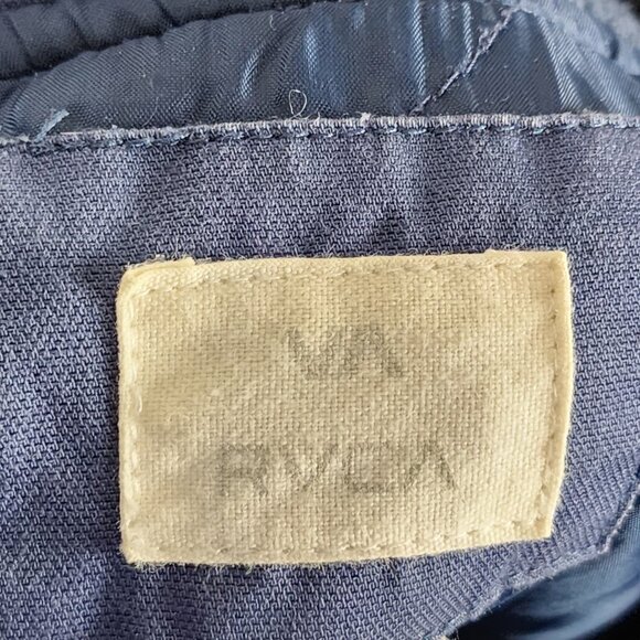 RVCA Navy Cotton Canvas Full Zip All City Bomber Jacket - Picture 4 of 6